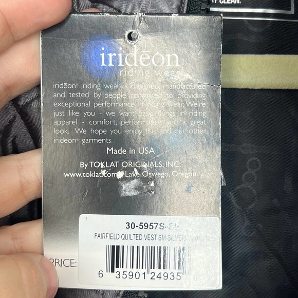 New Irideon Sleeveless Zip Front Sleeveless Horseback Riding Vest Size Small - Picture 7 of 12